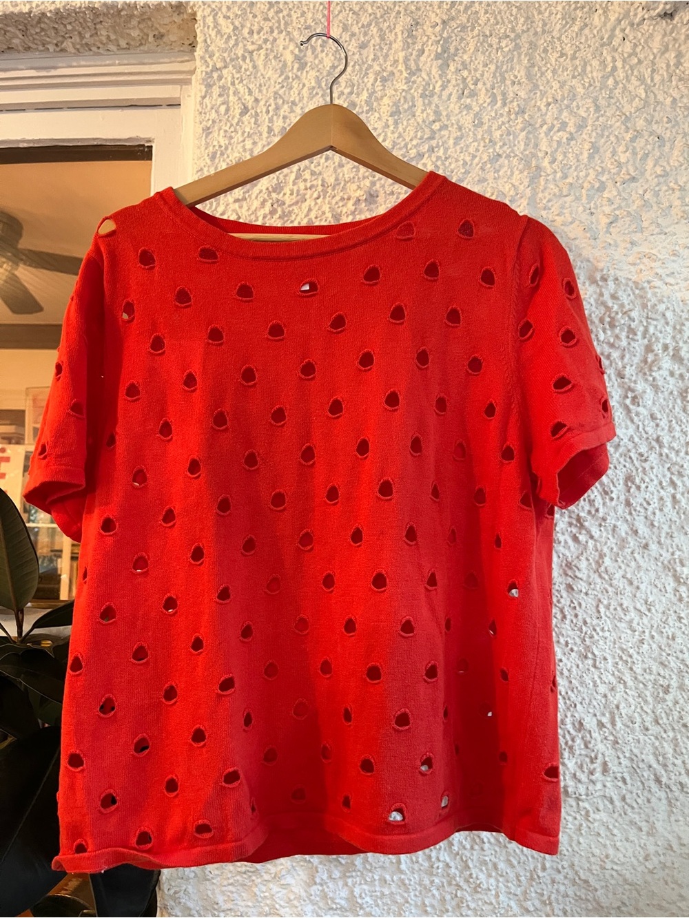 SI-IAE Red Contemporary Knit Top